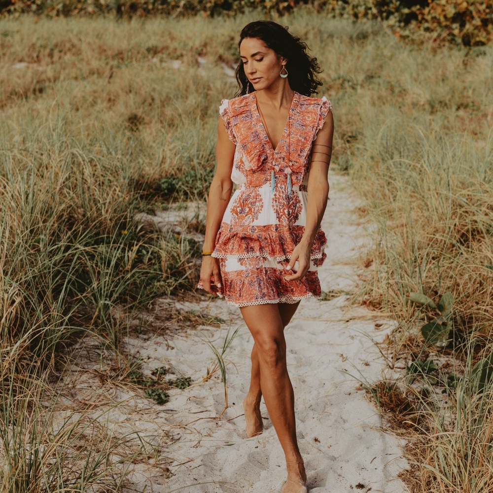 Vibrant Ruffle Mini Dress